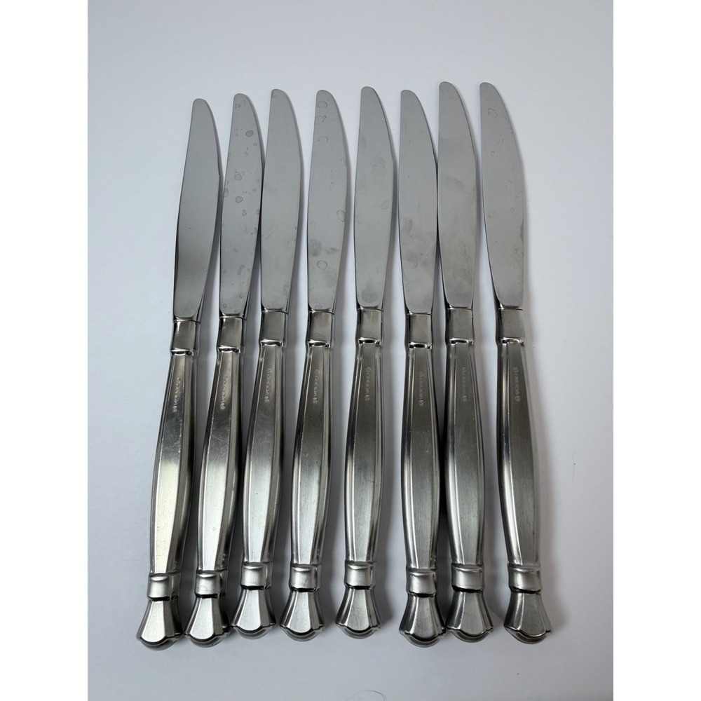 Oneida Act II Cube Dinner Knife Knives 9 1/4" Lot Of 8 Stainless Flatware